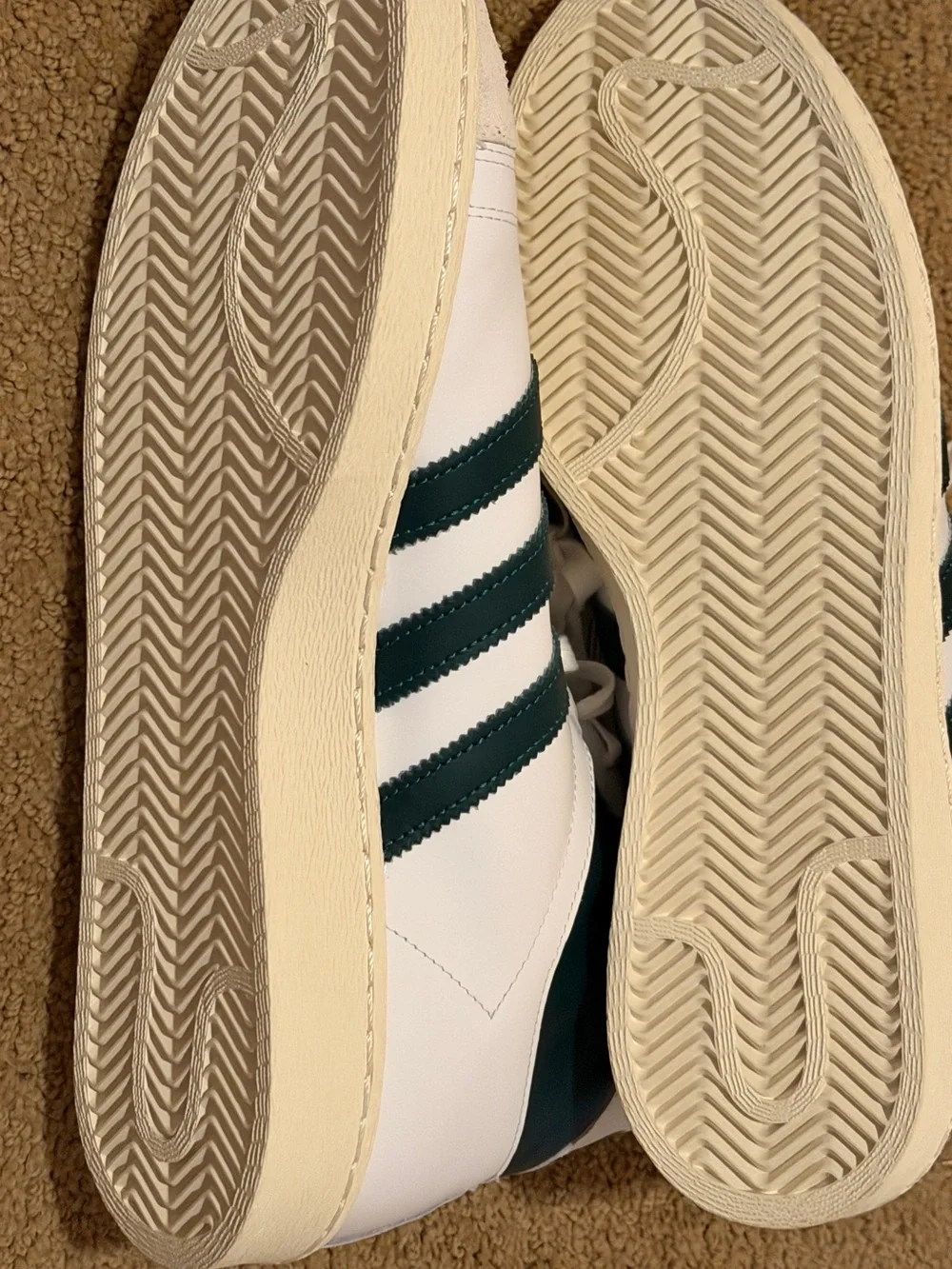 New w/tag Adidas White Sneakers with Dark Green Stripes- Jabbar Hi